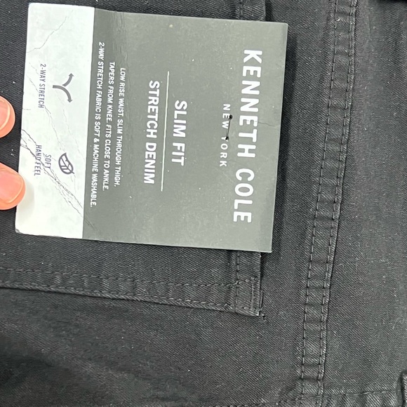 Mens KENNETH COLE Slim Stretch Fit Kaven Black Jeans 30x30 - Picture 3 of 3